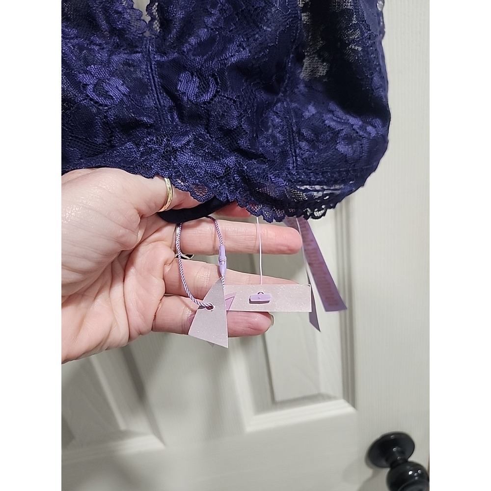 Savage X Fenty 1X Bralette Blue Lace Wireless Pullover RacerBack Rihanna - Picture 5 of 13